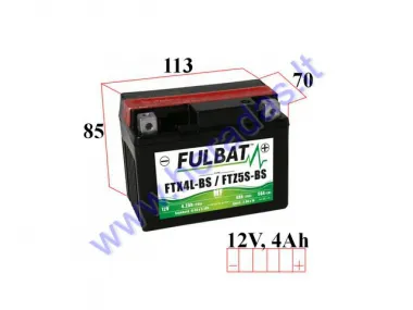 Motociklo akumuliatorius 12V 4Ah YTX4L-BS 114x71x86