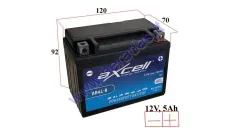 MOTOCIKLO AKUMULIATORIUS 12V 5AH  50A  AB4L-B AXCELL ENERGY SOLUTION GEL 120X70X92 YB4L-B