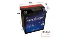 MOTORCYCLE BATTERY 12V 6AH  100A  ATX7L-BS AXCELL ENERGY SOLUTION  MF 113X70X130 YTX7L-BS