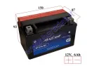 MOTORCYCLE BATTERY 12V 6AH  105A  ATX7A-BS AXCELL ENERGY SOLUTION  MF 150X87X93 YTX7A-BS