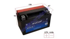 MOTORCYCLE BATTERY 12V 6AH  105A  ATX7A-BS AXCELL ENERGY SOLUTION  MF 150X87X93 YTX7A-BS