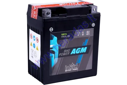 MOTORCYCLE BATTERY 12V 6Ah 80A YTX7L-BS AGM 114 x71x131mm