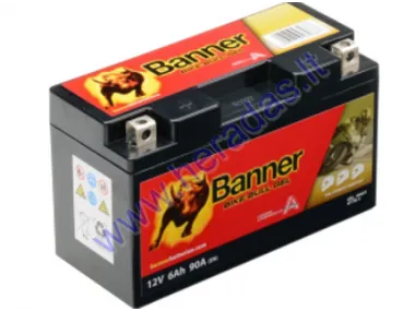 MOTOCYCLE BATTERY 12V 6AH 90A GT7B-4 Bike Bull GEL Banner 150x65x92mm