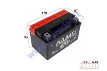 Motorcycle battery 12V 6Ah YTX7A-BS