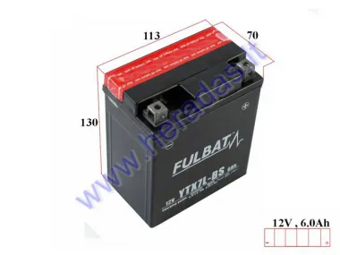 Motociklo akumuliatorius 12V 6Ah YTX7L-BS FULBAT