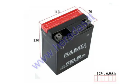 Motorcycle battery 12V 6Ah YTX7L-BS