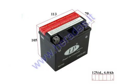 Motorcycle battery 12V 6Ah YTZ7S-BS