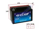 MOTORCYCLE BATTERY 12V 8AH  135A  ATX9-BS AXCELL ENERGY SOLUTION  MF 150X87X105 YTX9-BS