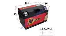 MOTORCYCLE BATTERY 12V 9Ah 175A  BGTZ10-S GEL  Banner 150x86x95