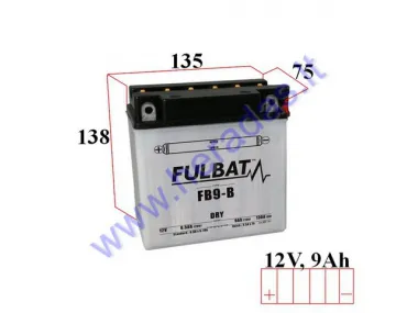 Motorcycle battery 12V 9Ah YB9-B