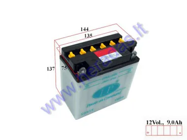 Motociklo akumuliatorius 12V 9Ah YB9-B