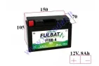 Motorcycle battery 12V FULBAT GT9B-4 GEL 150X70X105MM