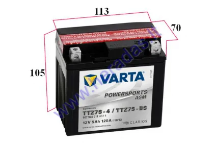 Motorcycle battery 12V VARTA YTZ7S-BS 113x70x105 5AH 120A