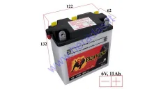 MOTORCYCLE BATTERY  6V 11AH 88A  01211  Banner Bike Bull B6N11A-3A 122X62X132MM