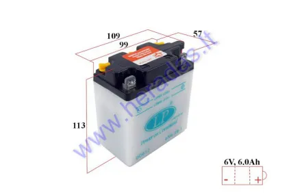 Motorcycle battery 6V 6Ah 6N6-3B-1