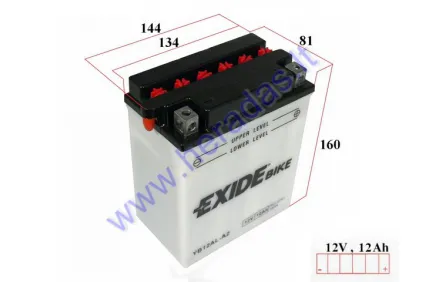 Motorcycle battery EXIDE 12V 12Ah YB12AL-A2