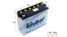 MOTOCIKLO AKUMULIATORIUS UNIBAT 12V 200A  CB16AL-A2 207x72x164