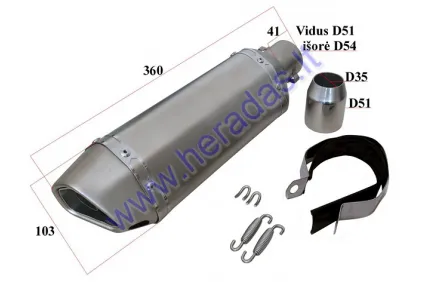 Muffler for motorcycle 51mm 38mm Akrapovic replica DB Killer