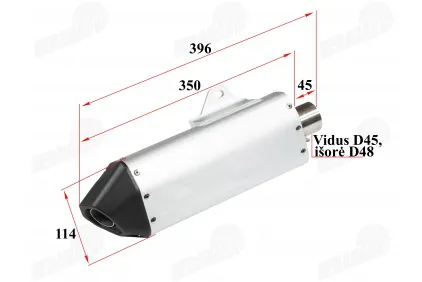 Motociklo duslintuvas bakelis tiesus universalus  Akrapovic replica