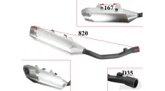 Motorcycle muffler fits CHAMPION 300CC CH300