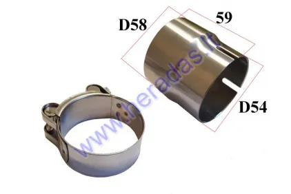 Motorcycle Muffler adapter transition 54x58mm
