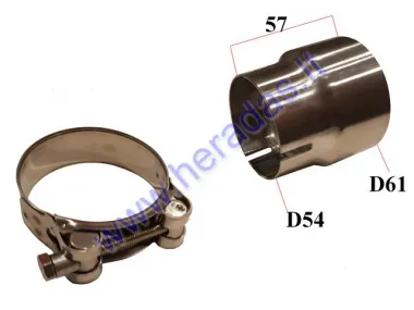 Motorcycle Muffler adapter transition 54x62mm