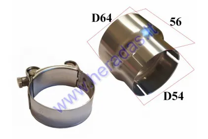 Motorcycle muffler adapter transition 54x64mm