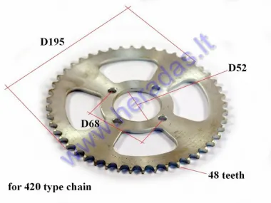 Rear sprocket for motorcycle 48 teeth