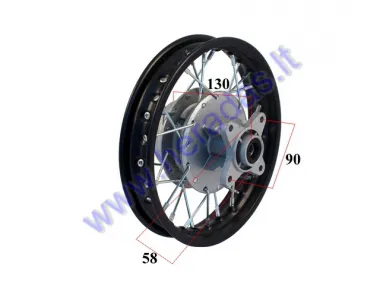 Motociklo galinis ratas  10 colių  tinka mini motociklams  50-100cc BULL, STORM R10 ratlankis