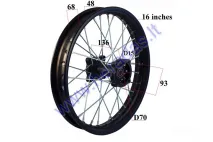 Rear rim 16 inch fits mini motorcycles SHINERAY  R16