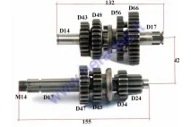 Gearbox shafts (mainshaft+countershaft) for 125-150cc motorcycle LIFAN engine fits models TORNADO, CBF33