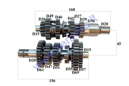 Motociklo  greičių dėžės  krumpliaračiai  LIF 250cc SHINERAY analogas ATV250047