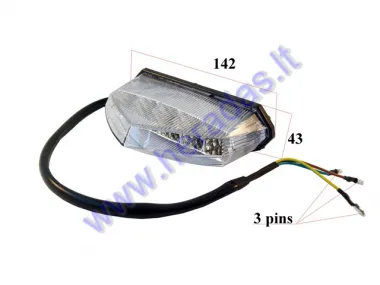 Motorcycle, ATV rear light universal 12v LED E marking 2.5/0.4W 110mm between the screws