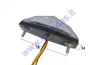 Motociklo, keturračio  galinis žibintas universalus 12v LED su numerio apšvietimu, ant sparno 78mm tarp varžtų (raudona) 5PIN