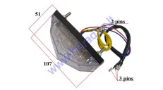 Rear headlight for motorcycle, atv quad bike, universal 12V LED, on the wing, (red) 5PIN