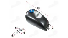 Motociklo kuro bakas, universalus, plieninis Tinka Suzuki GN125 BROKAS (ĮLENKIMAS MATOMAS NUOTRAUKOJE)