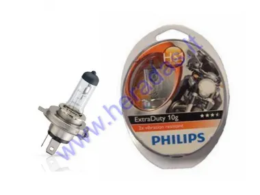 MOTOCIKLO LEMPUTĖ 12V HS1 35/35W PHILIPS EXTRA DUTY APSAUGA NUO VIBRACIJOS PX43T