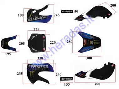 STICKER DECAL SET, FITS TO ORION 125CC, TORNADO 150CC