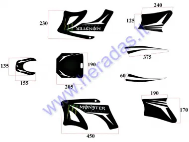 STICKER DECAL SET, FIT TO TORNADO 150CC