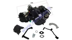 Motorcycle, moped engine four-stroke 139FMA 48cc 4-rail air-cooled, semi-automatic gearbox, electric and foot starter fits CHAMP DELTA