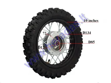 Motociklo priekinis ratas  10 colių R10 tinka mini motociklams  50-100cc BULL, STORM