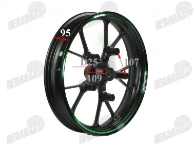 Motociklo priekinis ratlankis R17 17x3.00 tinka NAKED50 juodas