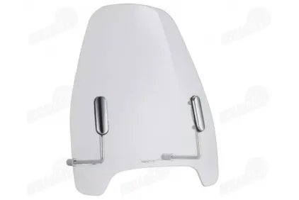 Motociklo priekinis stiklas su tvirtinimais universalus (plastikas)  380MM X 430MM