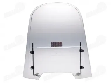 Motociklo priekinis stiklas su tvirtinimais universalus (plastikas)  450MM X 490MM