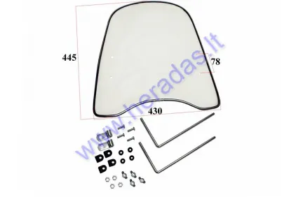 FRONT GLASS FOR MOTORCYCLE ABOVE THE HEADLIGHT