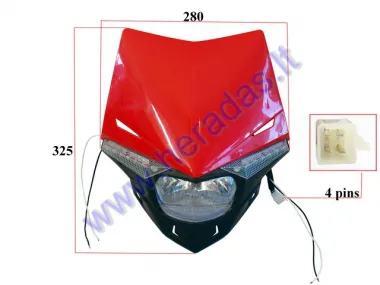 MOUNTED HEADLIGHT (WITH COVER) FOR MOTORCYCLE 6+6LED, HS1