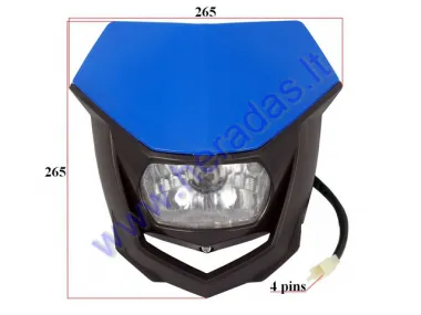 Mounted headlight (with cover) for motorcycle