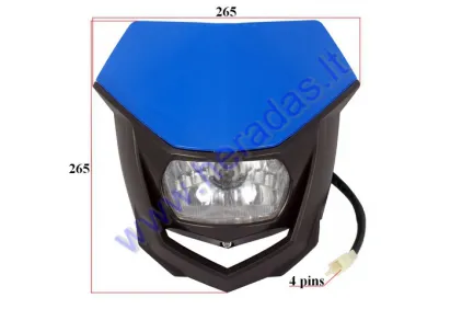 Mounted headlight (with cover) for motorcycle