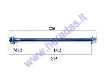 WHEEL AXLE FOR MOTORCYCLE L215mm , D12, M12