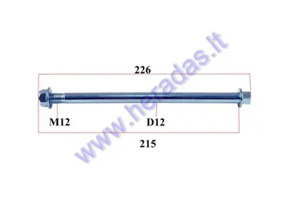 WHEEL AXLE FOR MOTORCYCLE L215mm , D12, M12